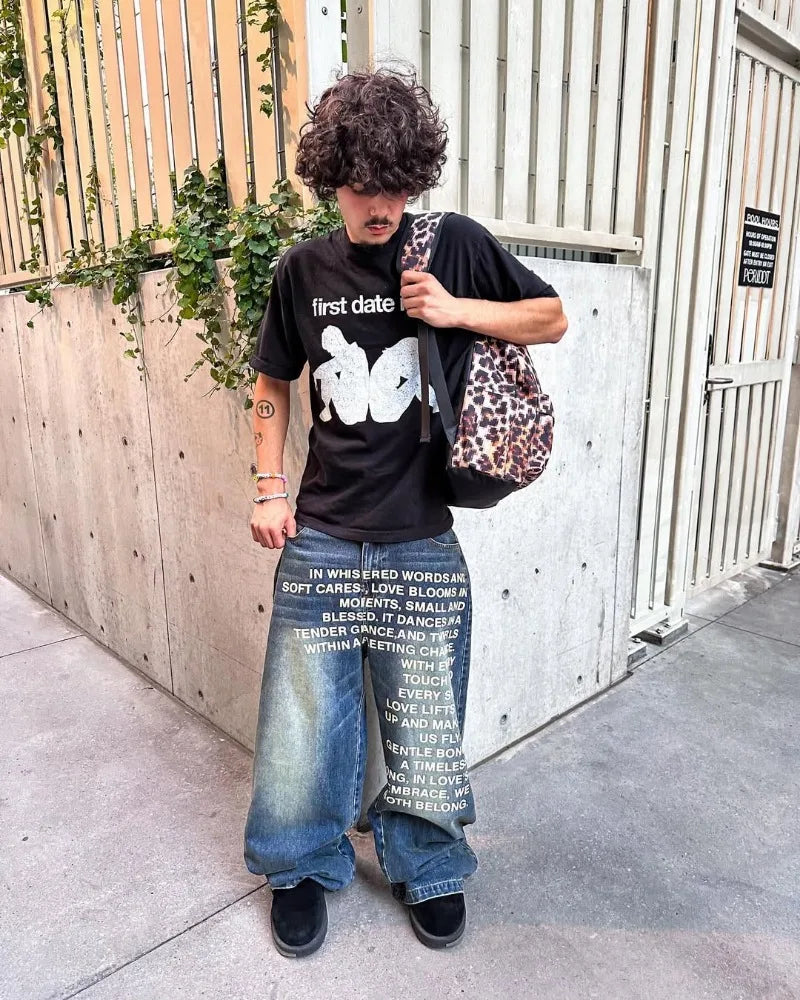 LETTERS- JEANS WIDE LEG